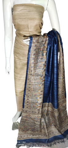 Tussar Madhubani Print Suit SILK ZONE