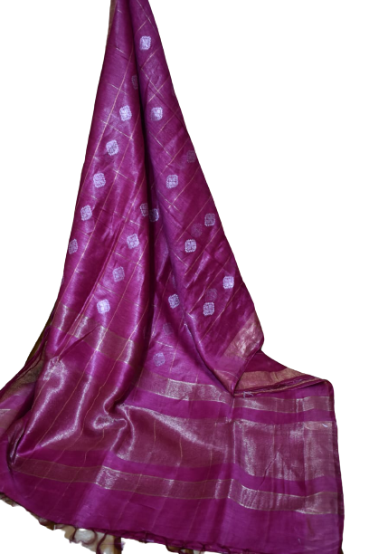Organza Silk Linen Saree M J HANDLOOM