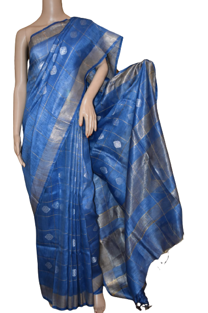 Organza Silk Linen Saree M J HANDLOOM
