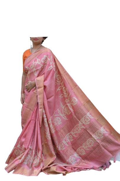 Pure Tussar Silk print saree