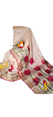Pure Tussar Silk print saree
