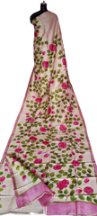 Murshidabad Silk Hand Painting Saree PLASH