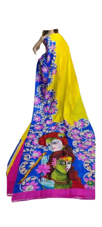 Bishnupuri Silk Hand Painting Saree PLASH