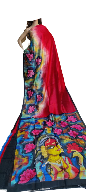 Bishnupuri Silk Hand Painting Saree PLASH