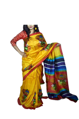 Bishnupuri Silk Hand Painting Saree PLASH