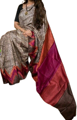 Bishnupuri Silk Hand Painting Saree PLASH