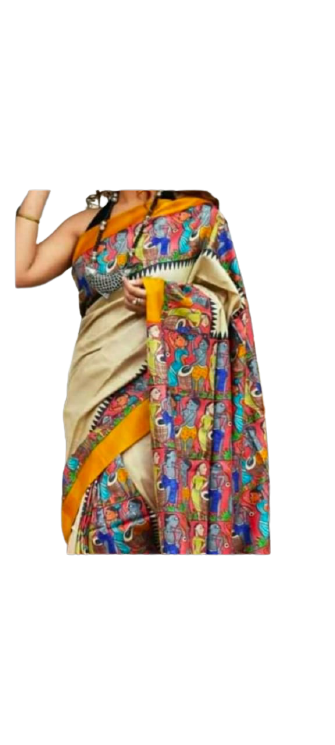 Bishnupuri Silk Hand Painting Saree PLASH