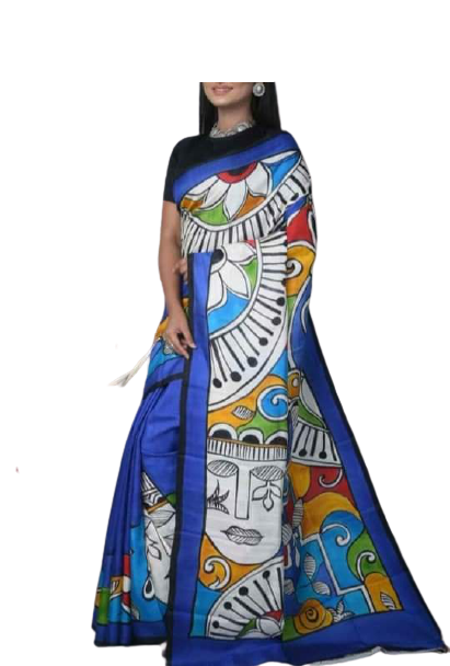 Bishnupuri Silk Hand Painting Saree PLASH