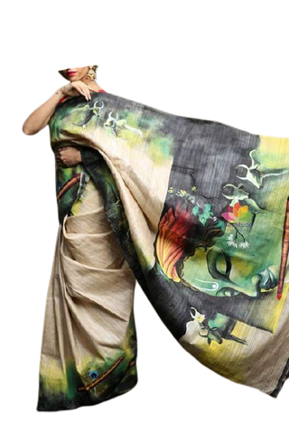 Bishnupuri Silk Hand Painting Saree PLASH