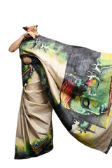 Bishnupuri Silk Hand Painting Saree PLASH