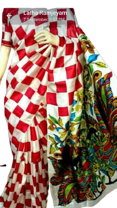 Bishnupuri Silk Hand Painting Saree PLASH