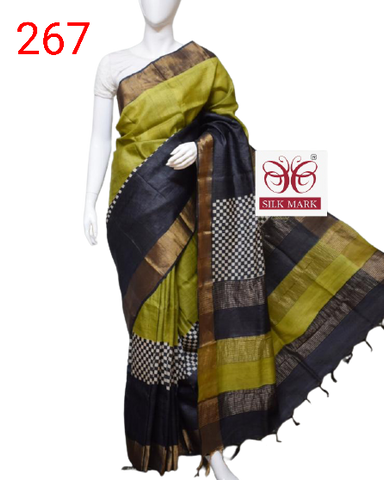 Pure Tussar Silk print saree