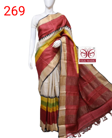 Pure Tussar Silk print saree