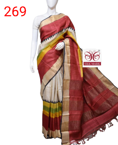 Pure Tussar Silk print saree