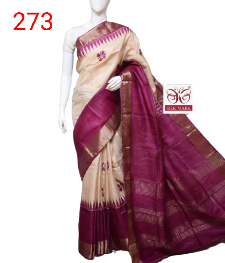 Pure Tussar Silk print saree