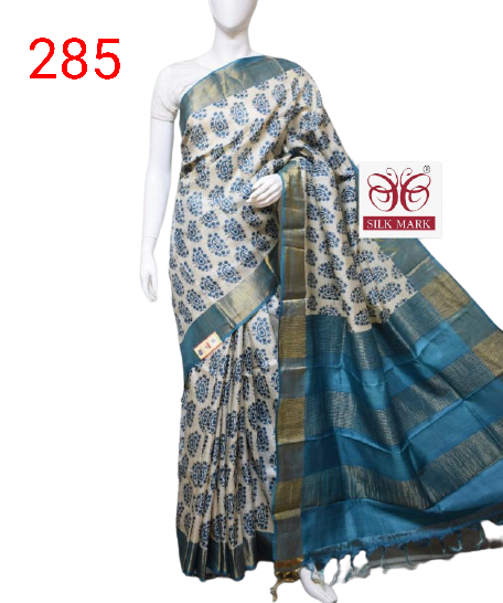 Pure Tussar Silk print saree