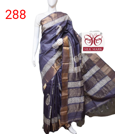 Pure Tussar Silk print saree