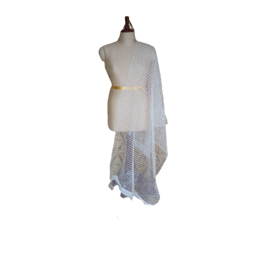 Organza jute dupatta M J HANDLOOMS