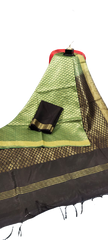 Soft silk zari border saree Taj