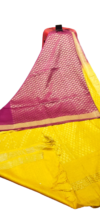 Soft silk zari buta saree Taj