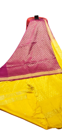 Soft silk zari buta saree Taj