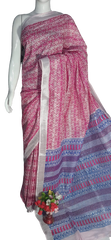 Khadi linen bartik print saree MJ Handlooms