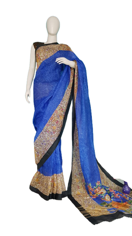 Linen digital print saree Yasir