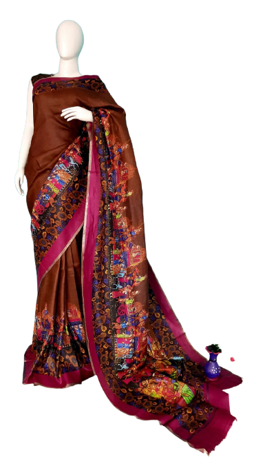 Linen digital print Saree Yasir