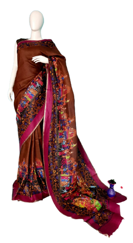 Linen digital print Saree Yasir