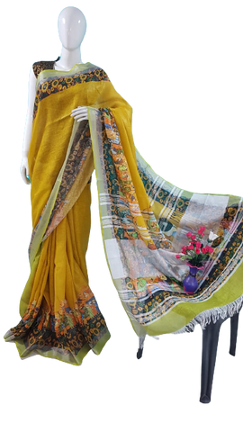 Linen digital print saree Yasir