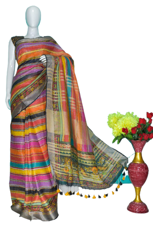 Linen digital print saree Yasir