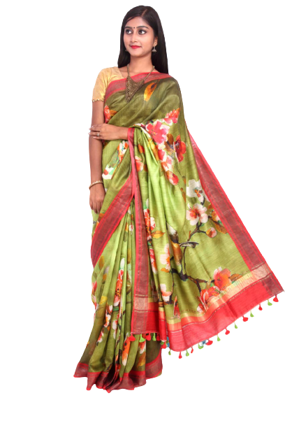 Linen digital print saree Yasir