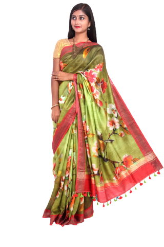 Linen digital print saree Yasir