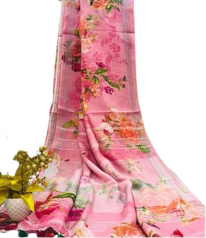 Linen digital print saree Yasir