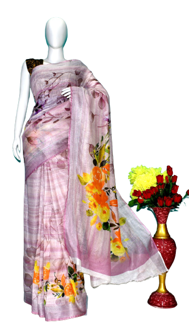 Linen digital print saree Yasir