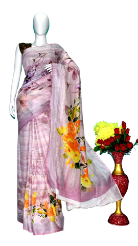 Linen digital print saree Yasir