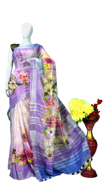 Linen digital print saree Yasir