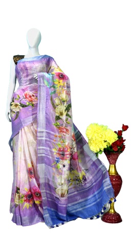 Linen digital print saree Yasir