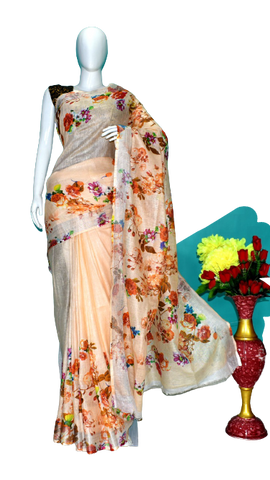 Linen digital print saree Yasir