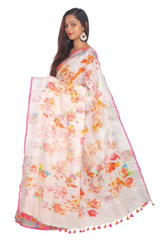 Linen digital print saree Yasir