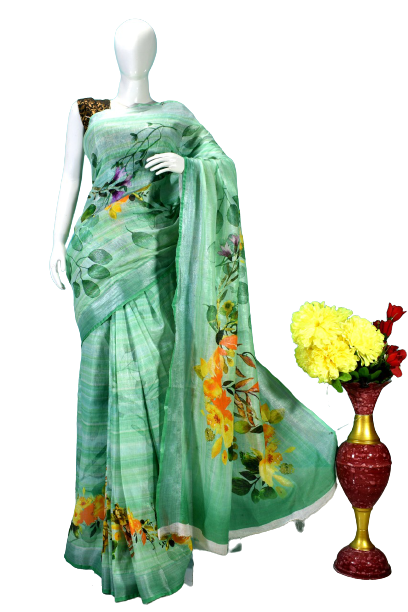 Linen digital print saree Yasir