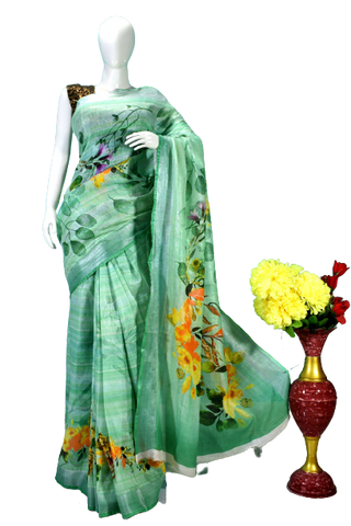 Linen digital print saree Yasir