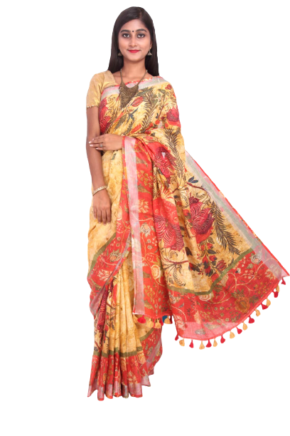 Linen digital print saree Yasir