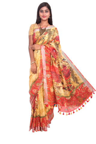 Linen digital print saree Yasir