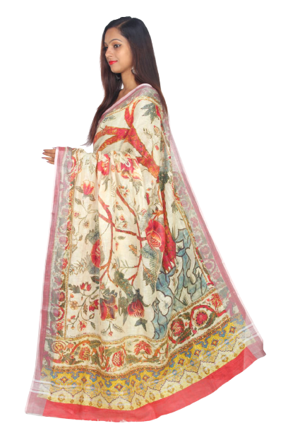 Linen digital print saree Yasir