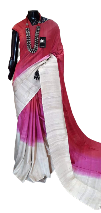Pure tussar ghicha triple zari border saree SILK ZONE