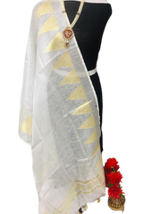 Tissue linen temple border dupatta Express