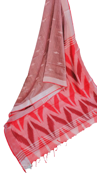 Ikkat khadi linen Saree SILK ZONE