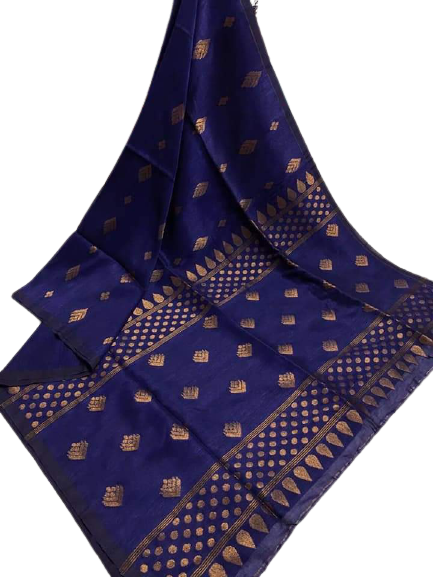 Linen embroidery saree SILK ZONE