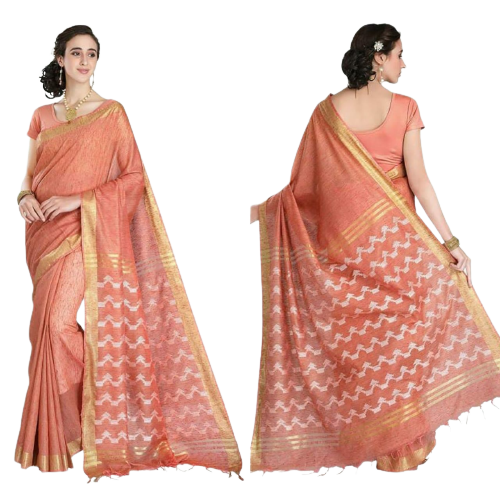 Soft silk cutwork saree linen world